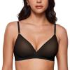 imageINLYRIC Womens Cosnufy Sheer Triangle Bralettes  Unlined Mesh Sexy Comfortable No Padding Bras No UnderwireBlack