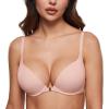 imageINLYRIC Womens Push Up Bra Front Closure Bras Supportive Tshirt Demi Plunge Underwire Bra Inbarely Plus CollectionBlush Pink