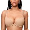 imageINLYRIC Womens Push Up Bra Front Closure Bras Supportive Tshirt Demi Plunge Underwire Bra Inbarely Plus CollectionWarm Beige