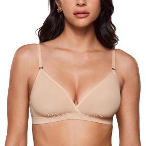 imageINLYRIC Womens Cosnufy Sheer Triangle Bralettes  Unlined Mesh Sexy Comfortable No Padding Bras No UnderwireBeige