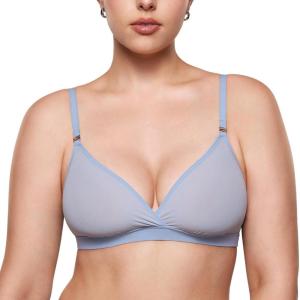 imageINLYRIC Womens Cosnufy Sheer Triangle Bralettes  Unlined Mesh Sexy Comfortable No Padding Bras No UnderwireMoonlight Blue