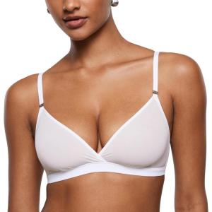 imageINLYRIC Womens Cosnufy Sheer Triangle Bralettes  Unlined Mesh Sexy Comfortable No Padding Bras No UnderwireWhite