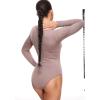 imageINLYRIC Womens Long Sleeve Sleeveless Scoop Square Neck Bodysuit Ribbed Tank Tops Slimming Body Suits JumpsuitsArgyle Purple