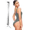 imageINLYRIC Womens Natrelax Sexy V Neck Bodysuit Double Lined Slimming Sleeveless Tank Tops Bodysuits for Going OutGrey Sage