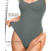 imageINLYRIC Womens Natrelax Sexy V Neck Bodysuit Double Lined Slimming Sleeveless Tank Tops Bodysuits for Going OutGrey Sage