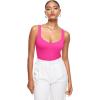 imageINLYRIC Womens Natrelax Sexy V Neck Bodysuit Double Lined Slimming Sleeveless Tank Tops Bodysuits for Going OutHot Pink