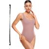 imageINLYRIC Womens Natrelax Sexy V Neck Bodysuit Double Lined Slimming Sleeveless Tank Tops Bodysuits for Going OutRose Fragrant Purple