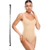 imageINLYRIC Womens Natrelax Sexy V Neck Bodysuit Double Lined Slimming Sleeveless Tank Tops Bodysuits for Going OutTan Milkshake