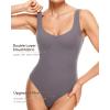 imageINLYRIC Womens Natrelax Sexy V Neck Bodysuit Double Lined Slimming Sleeveless Tank Tops Bodysuits for Going OutTornado Grey