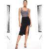 imageINLYRIC Womens Natrelax Sexy V Neck Bodysuit Double Lined Slimming Sleeveless Tank Tops Bodysuits for Going OutTornado Grey