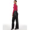 imageINLYRIC Womens Natrelax Square Neck Long Sleeve Crop Top Sexy Slim Fitted Basic Stretchy T Shirts TopsViva Magenta
