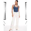 imageINLYRIC Womens Scoop Square Neck Sleeveless Bodysuit Ribbed Long Sleeve Tank Tops Slimming Body Suits JumpsuitsMilitary Blue
