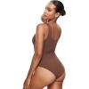 imageINLYRIC Womens Scoop Square Neck Sleeveless Bodysuit Ribbed Long Sleeve Tank Tops Slimming Body Suits JumpsuitsPinecone