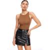 imageINLYRIC Womens Sexy Sleeveless Thong Seamless Bodysuit Racerback Tank Tops Summer Halter Tops for Going OutChipmunk Size Smallorder 1 Size Up