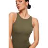 imageINLYRIC Womens Sexy Sleeveless Thong Seamless Bodysuit Racerback Tank Tops Summer Halter Tops for Going OutWarm Green Size Smallorder 1 Size Up