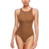imageINLYRIC Womens Sexy Sleeveless Thong Seamless Bodysuit Racerback Tank Tops Summer Halter Tops for Going OutChipmunk Size Smallorder 1 Size Up