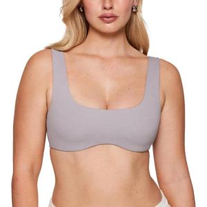 imageINLYRIC Womens Natrelax Bralette Underwire Support Double Lined Non Padded Sexy BrasGull Gray