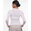 imageINLYRIC Womens Cosnufy Mesh Sheer Long Sleeve Tops See Through Crew Neck Going Out Tops Trendy Sexy ShirtsSnow White