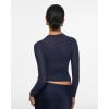 imageINLYRIC Womens Cosnufy Mesh Sheer Long Sleeve Tops See Through Crew Neck Going Out Tops Trendy Sexy ShirtsTwilight Blue
