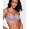 imageINLYRIC Womens Cosnufy Sheer Balconette Bra Demi Unlined Plunge Mesh See Through Sexy Bras UnderwireMoonlight Blue