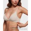 imageINLYRIC Womens Inbarely Triangle Bralette Plunge Unlined Seamless Bra No Underwire Sexy Comfortable EverydayFlax Beige