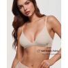 imageINLYRIC Womens Inbarely Triangle Bralette Plunge Unlined Seamless Bra No Underwire Sexy Comfortable EverydayFlax Beige