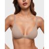 imageINLYRIC Womens Inbarely Triangle Bralette Plunge Unlined Seamless Bra No Underwire Sexy Comfortable EverydayRose Gray