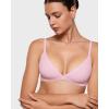 imageINLYRIC Womens Inbarely Triangle Bralette Plunge Unlined Seamless Bra No Underwire Sexy Comfortable EverydaySweet Pink