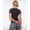 imageINLYRIC Womens Inbarely Ultra Short Sleeve Tops Crew Neck Double Lined Slim Going Out Fit T Shirts Summer Basic TopBlack