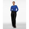 imageINLYRIC Womens Long Sleeve TShirts Crew Neck Basic Fitted Slim Crop Tops Going Out Trendy Tops Spring TeesAzure Blue
