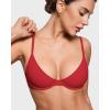 imageINLYRIC Womens Inbarely Plus Balconette Bra  Lightly Padded Underwire Sexy Tshirt Demi Bras SupportiveLipstick Red  Size Up One Cup