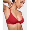 imageINLYRIC Womens Inbarely Plus Plunge Bra  Unlined Underwire Sexy Demi Balconette BrasLipstick Red