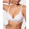 imageINLYRIC Womens Inbarely Triangle Bralette Comfortable Unlined V Neck Wireless Smoothing Bra Top StretchSnow White  See Through