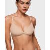 imageINLYRIC Womens Inbarely Triangle Bralette Comfortable Unlined V Neck Wireless Smoothing Bra Top StretchWheat Beige