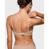 imageINLYRIC Womens Inbarely Triangle Bralette Comfortable Unlined V Neck Wireless Smoothing Bra Top StretchWheat Beige