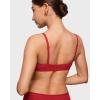 imageINLYRIC Womens Inbarely Triangle Bralette Plunge Unlined Seamless Bra No Underwire Sexy Comfortable EverydayLipstick Red