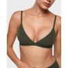 imageINLYRIC Womens Inbarely Triangle Bralette Plunge Unlined Seamless Bra No Underwire Sexy Comfortable EverydayOlive Green