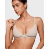 imageINLYRIC Womens Inbarely Triangle Bralette Plunge Unlined Seamless Bra No Underwire Sexy Comfortable EverydayVanilla White