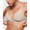 imageINLYRIC Womens Inbarely Triangle Bralette Plunge Unlined Seamless Bra No Underwire Sexy Comfortable EverydayVanilla White