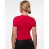 imageINLYRIC Womens Inbarely Ultra Short Sleeve Tops Crew Neck Double Lined Slim Going Out Fit T Shirts Summer Basic TopLipstick Red