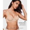imageINLYRIC Womens Sheer Demi Balconette Bra  Sexy Mesh Unlined Underwire See Through Demi BrasBeige  Size Up One Cup