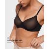 imageINLYRIC Womens Sheer Demi Balconette Bra  Sexy Mesh Unlined Underwire See Through Demi BrasBlack  Size Up One Cup