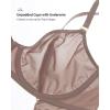 imageINLYRIC Womens Sheer Demi Balconette Bra  Sexy Mesh Unlined Underwire See Through Demi BrasBrown Purple  Size Up One Cup