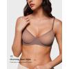 imageINLYRIC Womens Sheer Demi Balconette Bra  Sexy Mesh Unlined Underwire See Through Demi BrasBrown Purple  Size Up One Cup