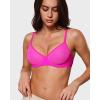 imageINLYRIC Womens Sheer Demi Balconette Bra  Sexy Mesh Unlined Underwire See Through Demi BrasGlitter Rose  Size Up One Cup