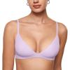 imageINLYRIC Womens Inbarely Triangle Bralette Plunge Unlined Seamless Bra No Underwire Sexy Comfortable EverydayOrchid Hush