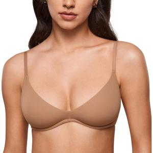 imageINLYRIC Womens Inbarely Plus Plunge Bra  Unlined Underwire Sexy Demi Balconette BrasGravel Beige