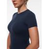 imageINLYRIC Womens Inbarely Ultra Short Sleeve Tops Crew Neck Double Lined Going Out Slim Fit T Shirts Summer Basic TeesDeep Ocean Blue