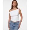 imageINLYRIC Womens Inbarely Soft Off The Shoulder Tops Versatile Going Out Trendy Shirts Y2K Spring Summer OutfitsSnow White