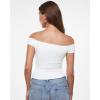imageINLYRIC Womens Inbarely Soft Off The Shoulder Tops Versatile Going Out Trendy Shirts Y2K Spring Summer OutfitsSnow White